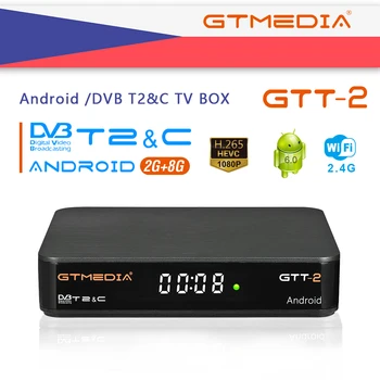 

GTMEDIA GTT2 DVB-T2/C android 2g+8g 1080p android 6.0 android dvb-t2 signal free sat gtt dvb-t2 h.265 Built-in Wifi 2.4G cccam