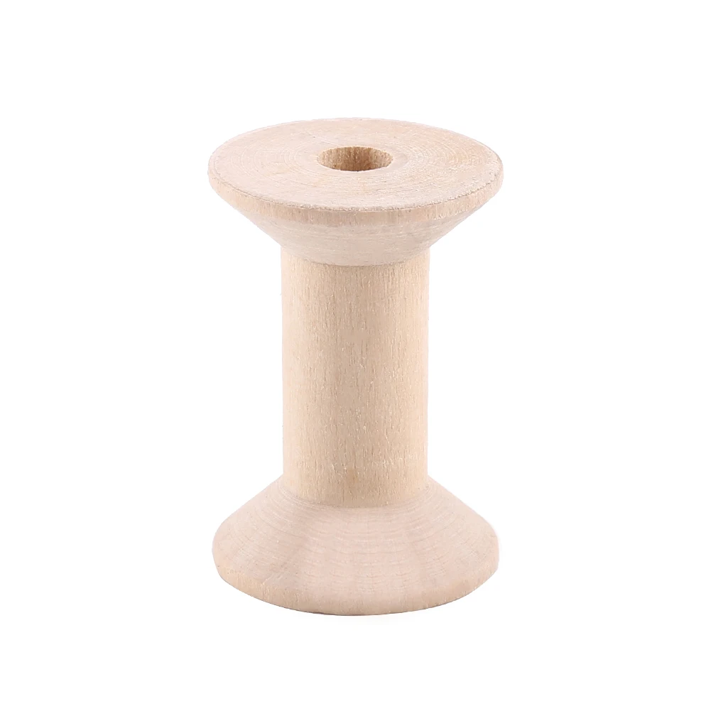 10PCS Vintage Wooden Empty Thread Spools Cylinder Needlework Manual Crafts Wood Bobbins Reels Organizer For Ribbon Sewing Tools