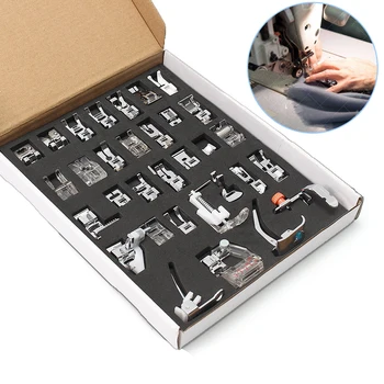 

32Pcs Domestic Sewing Machine Accessories Presser Foot Feet Kit Set Hem Foot Spare Parts With Box For Brother Singer Janome