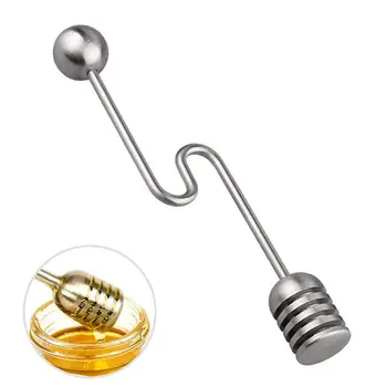 

6 Inch Stainless Steel Honey Dipper Stick Server Curved Wand Coffee Tea Stir Bar M68E