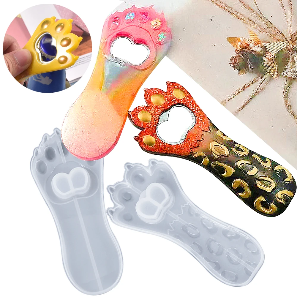 

Transparent Silicone Mold Diy Cat Paw Bottle Opener Mold Epoxy Resin Jewelry Mold Resin Decoration Craft Jewelry Accessories Kit