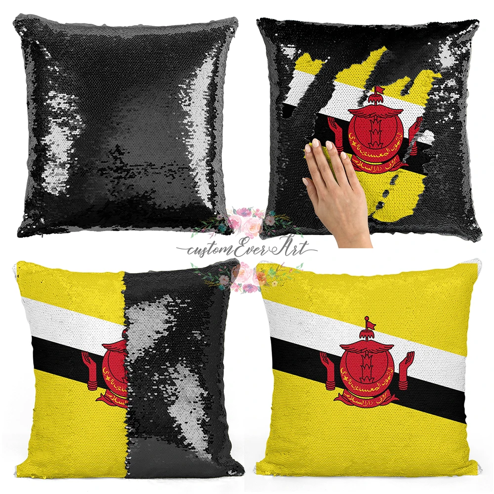 

Brunei Personalized custom picture pillow cover cover throw pillows reversible mermaid sequin pillow case cover
