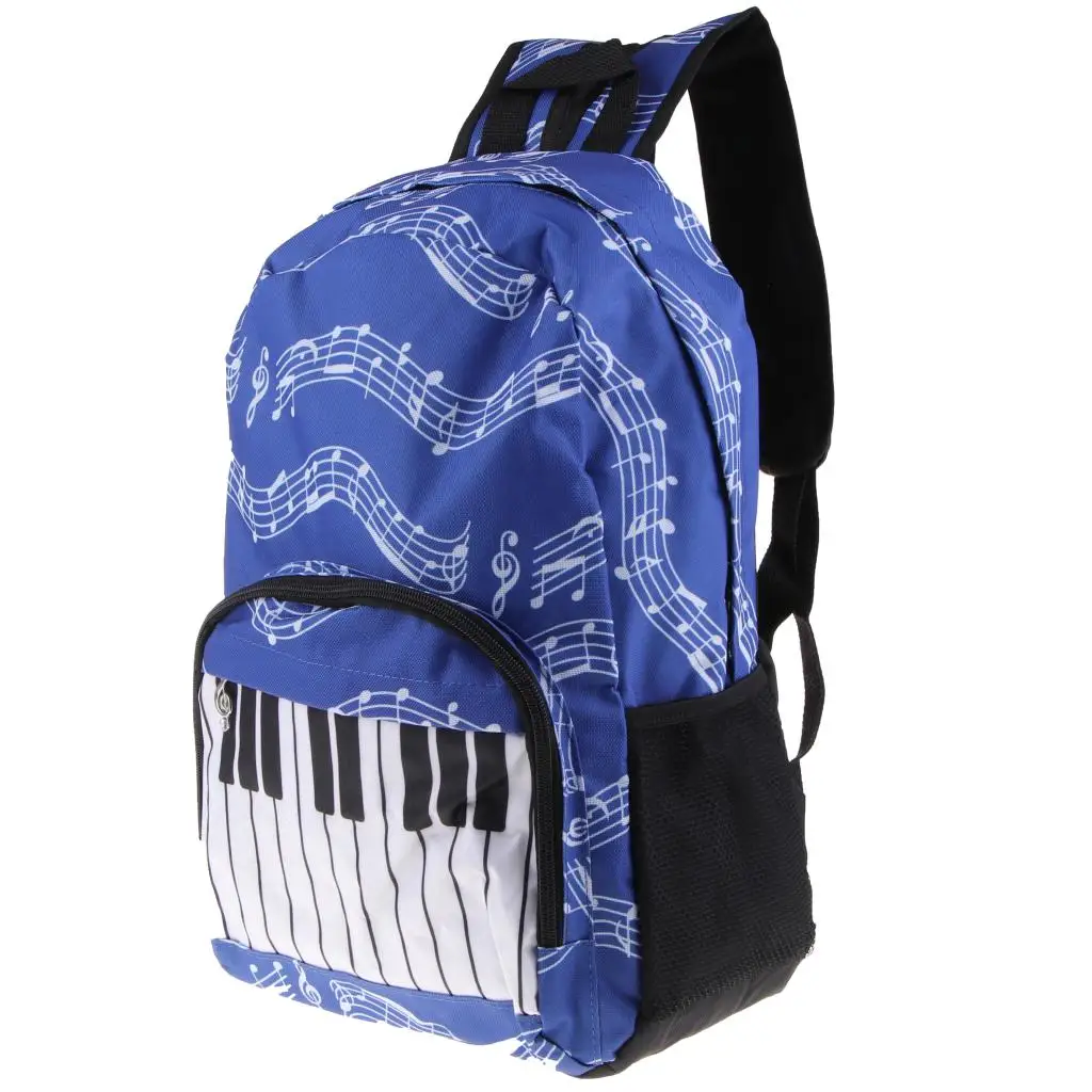 Модный рюкзак из ткани Оксфорд с музыкальными нотами, школьный рюкзак, сумка через плечо - Цвет: Синий