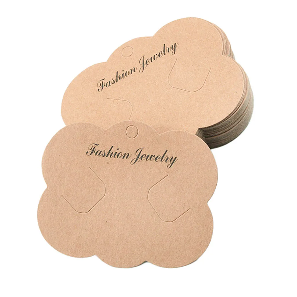 50 Piece Kraft Paper Hair Clip Hairpin Barrette Jewelry Display Cards