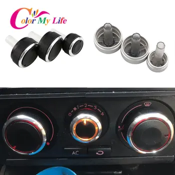 

3Pcs Aluminum Alloy Air Conditioning Heat Control Switch Knob AC Knob for Volkswagen VW Lavida Passat B5 Bora Golf 4 Accessories