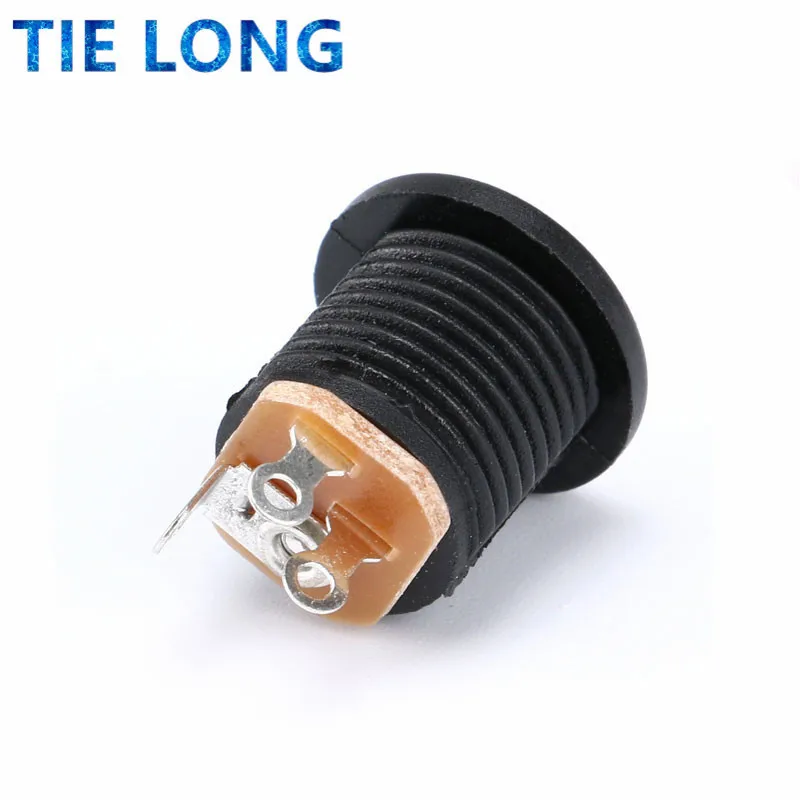 DC Power Socket Plug Jack 10/5/2Pcs DC-022 5.5x2.1mm DC Connectors Round Hole Screw Nut Interface Panel Mounting DC022 5.5-2.1