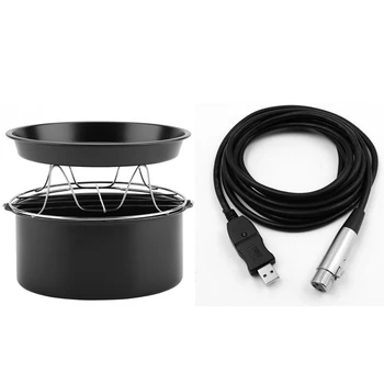 

3M USB Male to XLR Female Microphone USB MIC Link Cable & 7 Inch Fryer Accessory Parts Bread Shelf Cake Barrel Pizza Pan