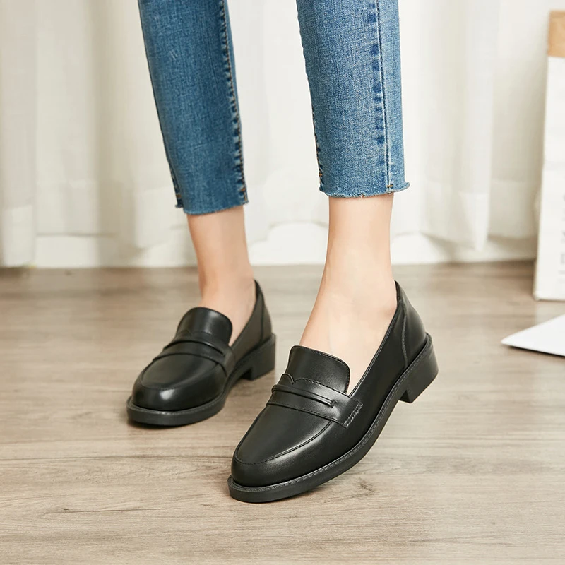 matte/japanned leather slip on moccasins student casual slip on creepers oxfords shoes ladies casual work shoes woman chaussures