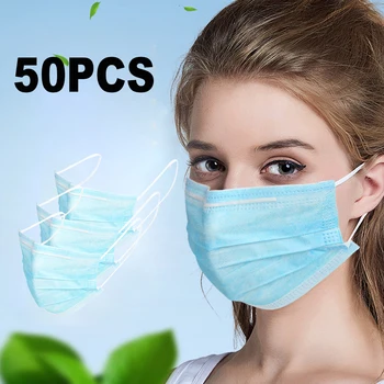 

Disposable Face Masks Anti-Flu PM2.5 3 Laye Elastic Ear Loop Dust Filter Dust protection Masks For Men Women Safety Face Mask