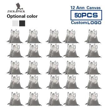 

50pcs Zackpack Custom Logo Drawstring Bag Canvas Backpack Pouch Pocket Student Sports 12A Cotton Kids Traveling bags wholesale