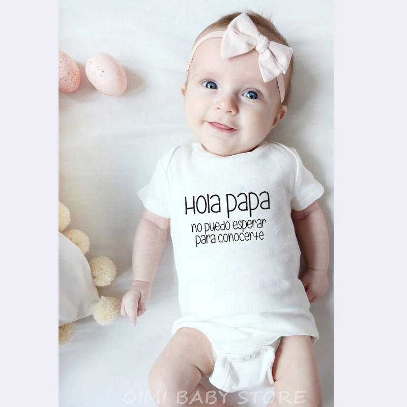 Детский комбинезон Hola Papa No Puedo Esperar Para Conocerte хлопковый для мальчиков и девочек
