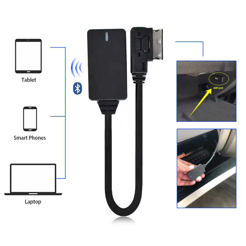 Модуль-адаптер AMI MMI bluetooth, Aux-кабель, беспроводной аудио вход, радио, медиа-интерфейс для Audi Q5, A5, A7, R7, S5, Q7, A6L, A8L, A4L