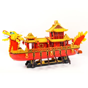 

3325Pcs Moc Chinese Style Royal Dragon Boat Bricks DIY Assembly Model Building Blocks Model Educational Toy Gift For Kid Adult