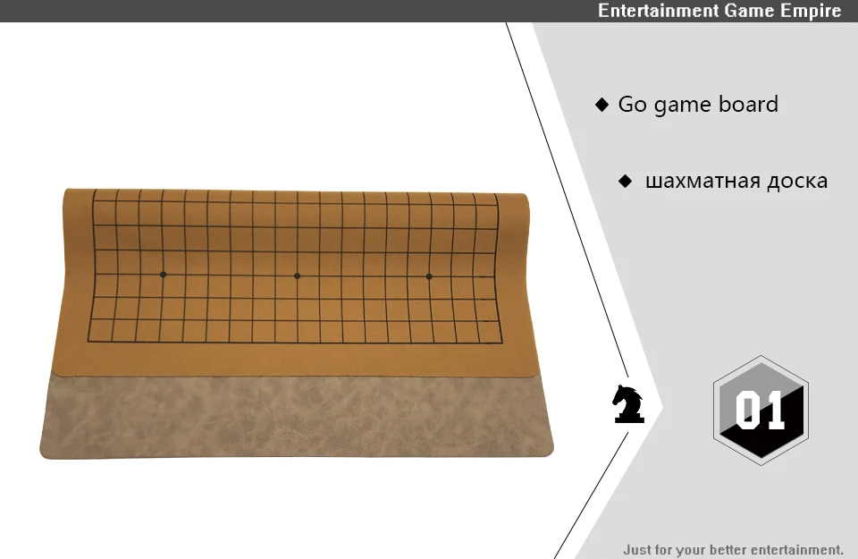 x1 Yernea New Go Game Board High-quality Leather Go Board One Side Suede Leather 19 Line International Go Chess Weiqi (2)