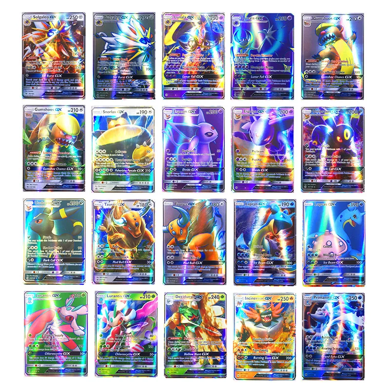 Оригинальные Карты Takara Tomy Pokemon Pokecard Сияющие карты 20 шт GX Мега игровая коллекция карт
