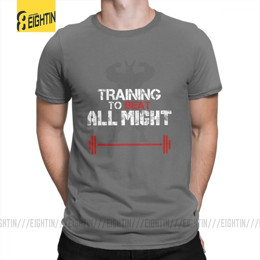 My Hero Academy тренировочный To Beat All Might мужские футболки плюс классические футболки из очищенного хлопка классические футболки с коротким рукавом Новинка - Цвет: Темно-серый