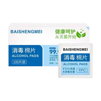 

100pcs/set Disinfection Wet Wipes Pads Portable Alcohol Antibacterial Swabs Wipes Cleanser Tablet For Daily Life