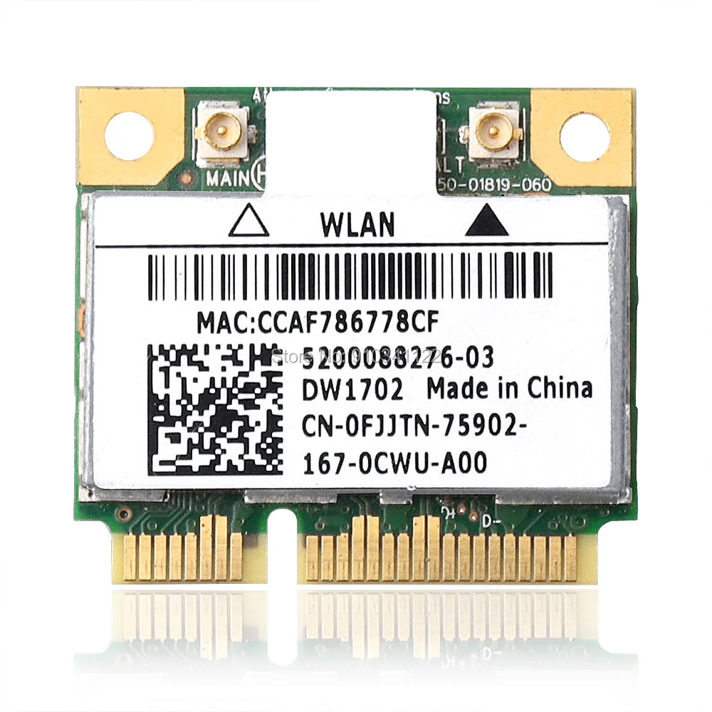 DW1702 беспроводная Wifi N Bluetooth Половина мини PCI E WLAN карта для Dell 14R N4110 N4120 Atheros Ar5b195