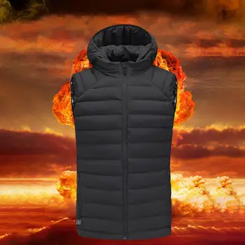 

Infrared heating Jacket Smart electric thermal vest charging and heating vest man's Intelligent hooded vest camping hiking New