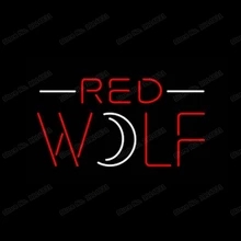 Красный Волк Пиво неоновая вывеска ручной работы из настоящего стекла трубка бар KTV клуб вечерние магазин мотель компания украшения дисплей неоновые вывески 1" X 10"
