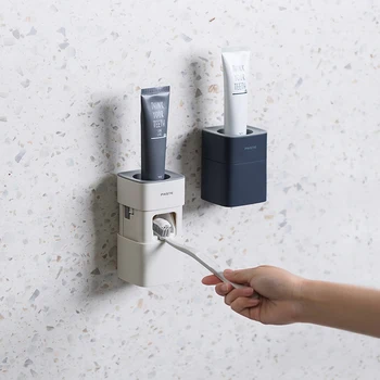 

OUYXR 1pcs Hands Free Automatic Squeezer Toothpaste Dispenser Squeeze Out Wall Mount Bathroom Accessories Squeezer