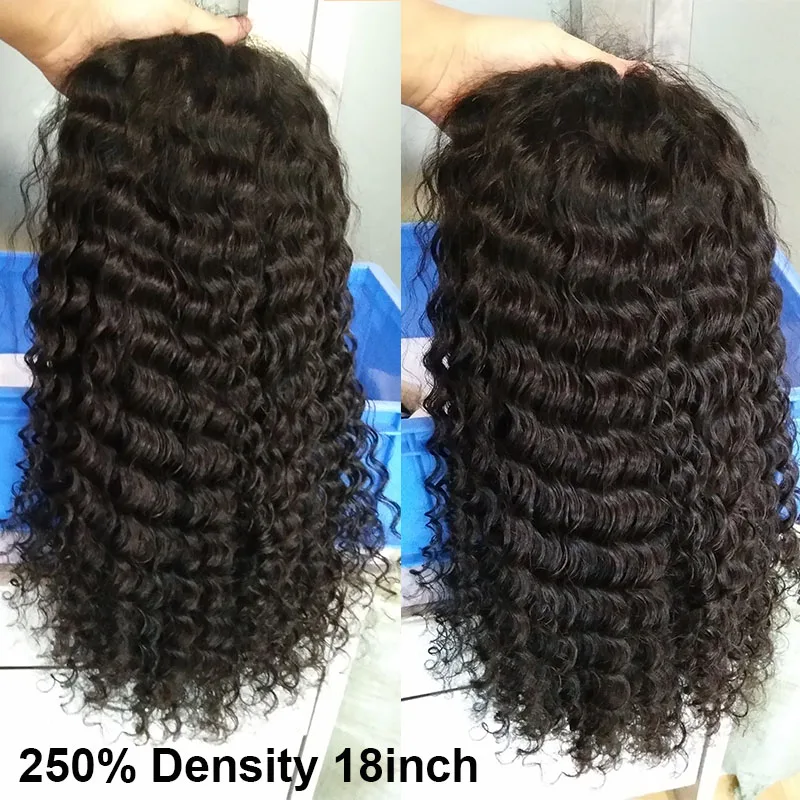 Comprar Pelucas de cabello humano de encaje Pre desplumado pelo de bebé falso cuero cabelludo sin pegamento brasileño rizado transparente Peluca de encaje completo para las mujeres que puede