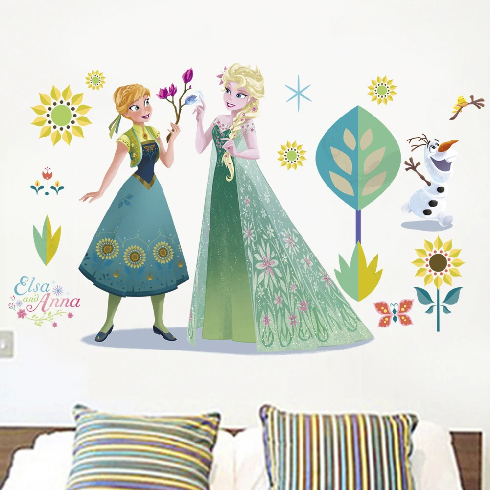 23style Disney Princess Wall Stickers For Kids Room Nursery Girl room Home Decor Elsa Anna Wall Decals Pvc Mural Art DIY Posters