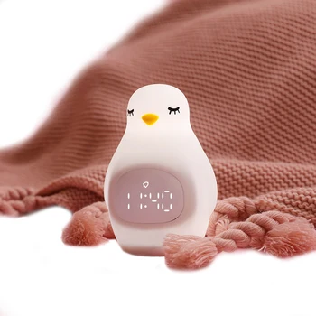 

Rechargeable Chick Alarm Clock White Light Yellow Light Bedroom Bookcase Night Light Home Decor Creative Gift