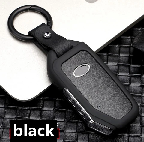 Автомобильный чехол для ключей из гальванизированного сплава, карман для KIA Sportage Ceed Sorento Cerato Forte, умный чехол для ключей, аксессуары - Название цвета: Черный