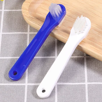 

2pcs Denture Brushes T-shaped Double-sided Portable Artificial Teeth False Teeth Cleaning Tool Brush