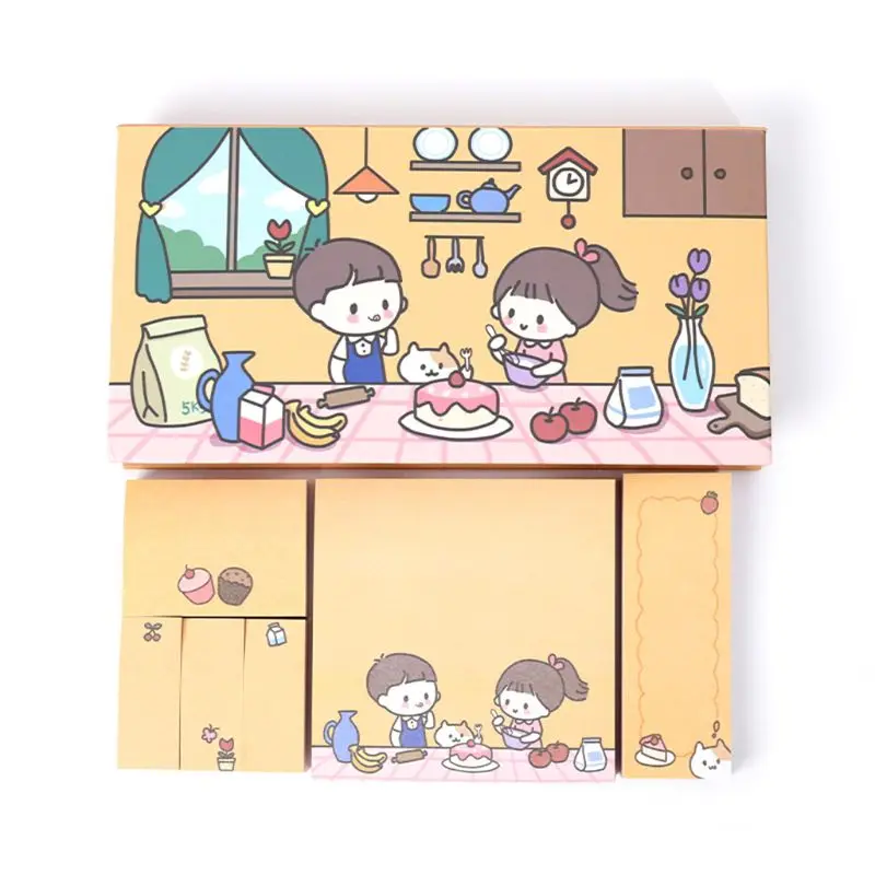 

Cute Cartoon Memo Pad Sticky Notes Writing Pads Label Mark Stickers Stationery