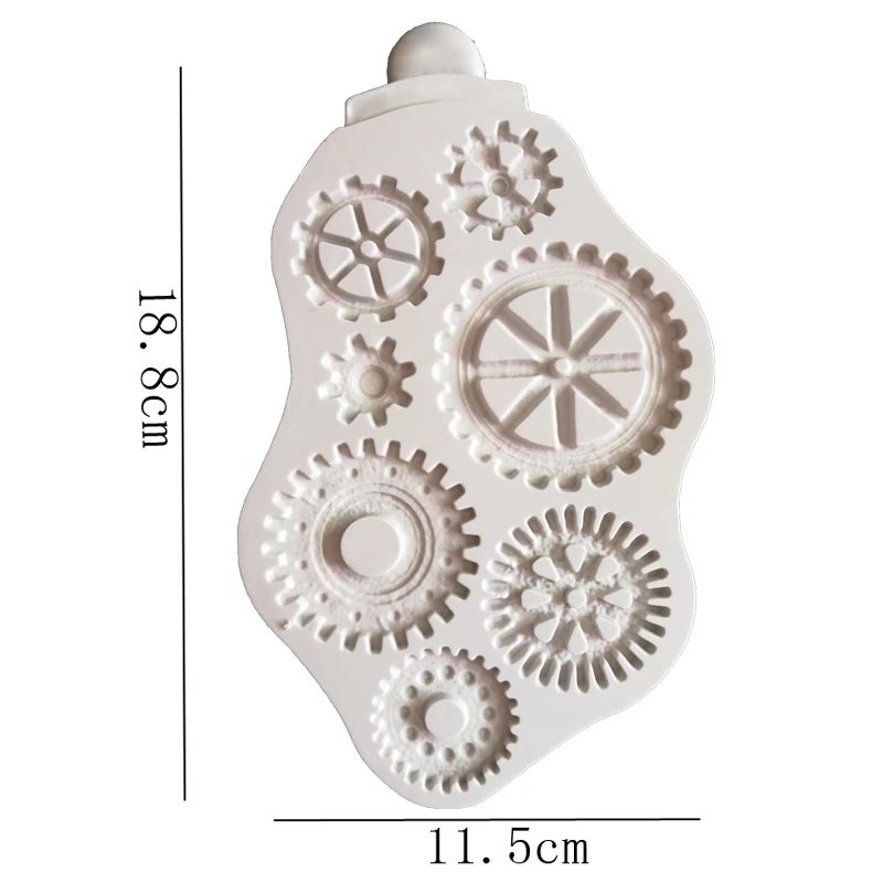 Компасы и паровые панк формы помадка торт Декор Инструменты, силиконовые формы Сахарные Инструменты для выпечки шоколада для тортов Gumpaste Fimo - Цвет: Distressed Cogs