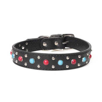 

Red sapphire pet collar, leather production, buckle design, fine workmanship, cat and dog collar, pet supplies