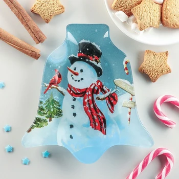 

Serving dish "Bell. Snowman and Bird ", 18 × 17 × 1.5 cm