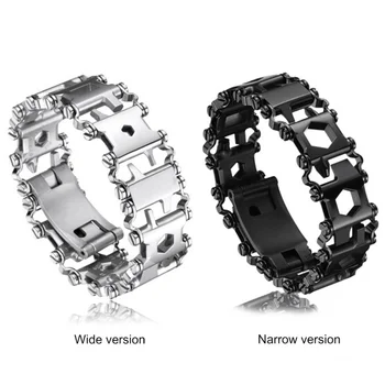

Multifunction Tool Bracelet Tread Bracelet Stainless Steel Bolt Driver Tools Kit Friendly Wearable Bike Multitool Outdoor Tool