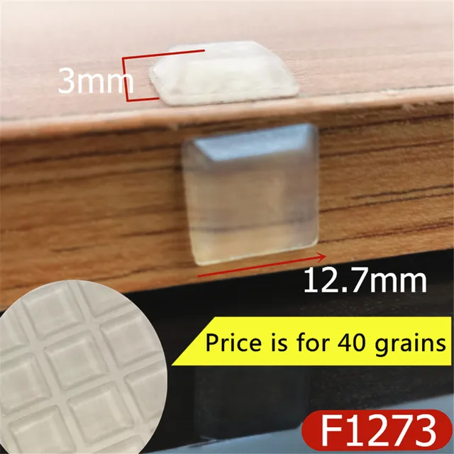 Cabinet Door Bumper Of Various Size Of Silicone Material For Kitchen Cabinet Self-adhesive Damper Pad For Door Stopper F1273 x 40 grains