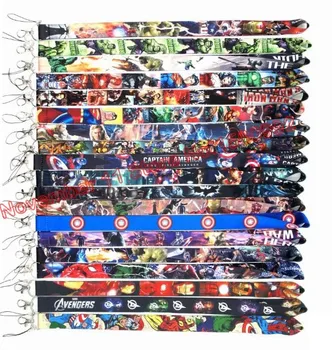 

Lot 50pcs mixed cartoon avengers Lanyard ID Badge Holders Mobile Neck Keychains For Party Gifts WQ-180