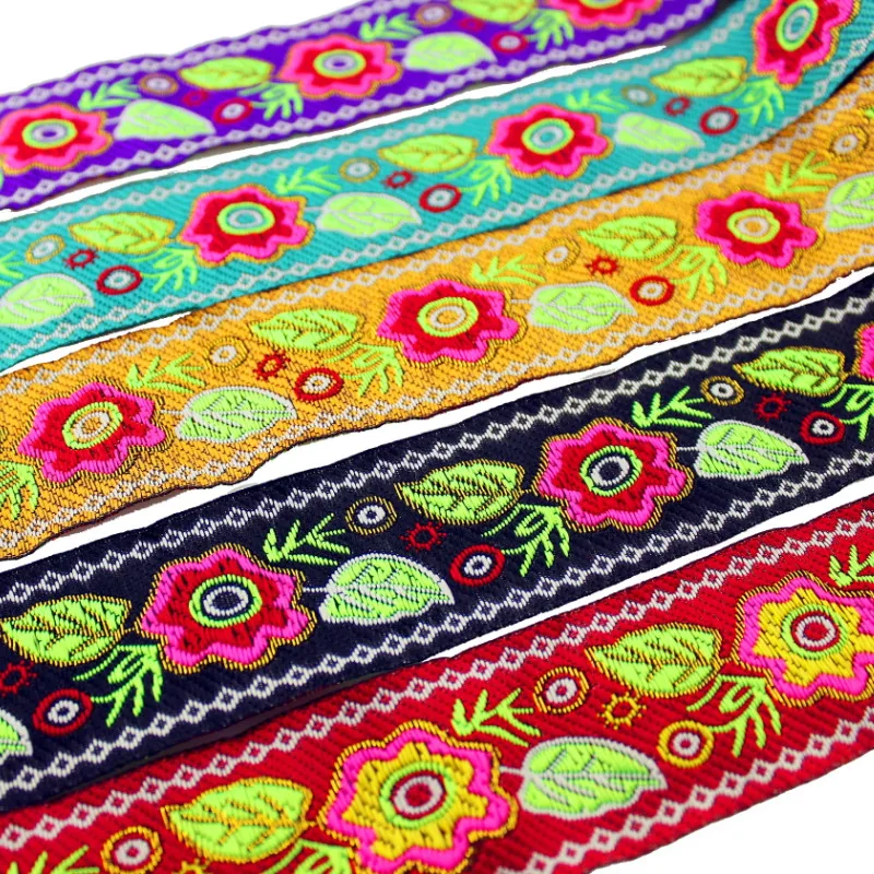 Дизайн 7 ярдов/партия ширина 4 см жаккард цветы лямки для кружевной ткани ручной работы хлопчатобумажная лента для одежды passepoil a coudre