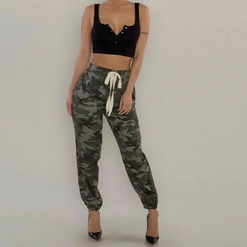 Camouflage Camo Cargo Army Pants Women 