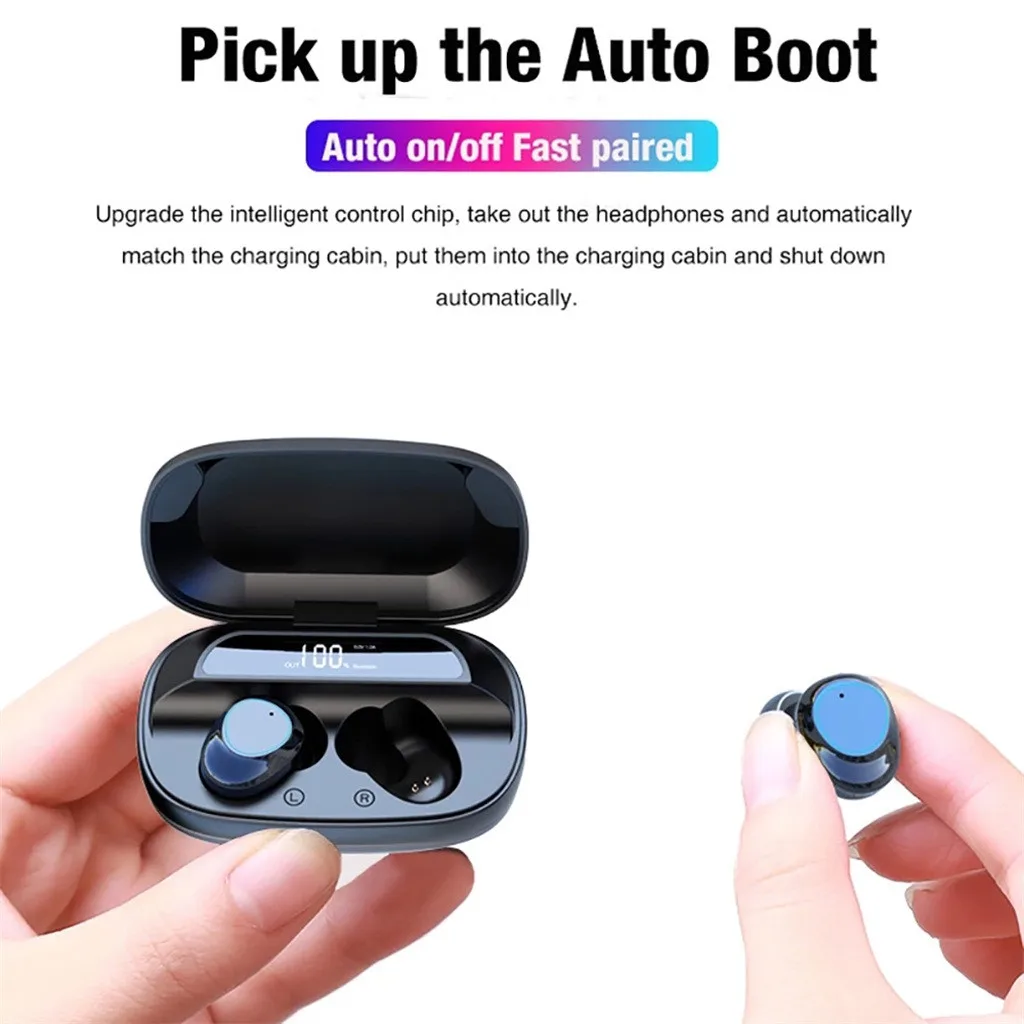 4000 mAh Bluetooth Earphone 5.0 9D Stereo Wireless Headphones Touch Control IPX7 Waterproof Wireless Earphones Power Bank
