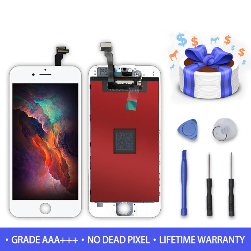 

AAA+++ LCD Display For iPhone 6 6S Plus Touch Screen Replacement Digitizer Assembly For iPhone 5 5S No Dead Pixel Tempered Glass
