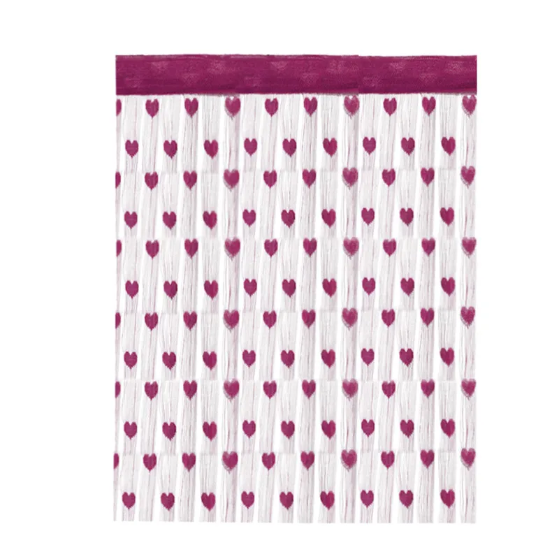 Wedding soft strand Love Heart Red Curtain Window Voile Drape Valance Fabric Heart Garland Valentine wall decoration Decorations - Цвет: Dark red