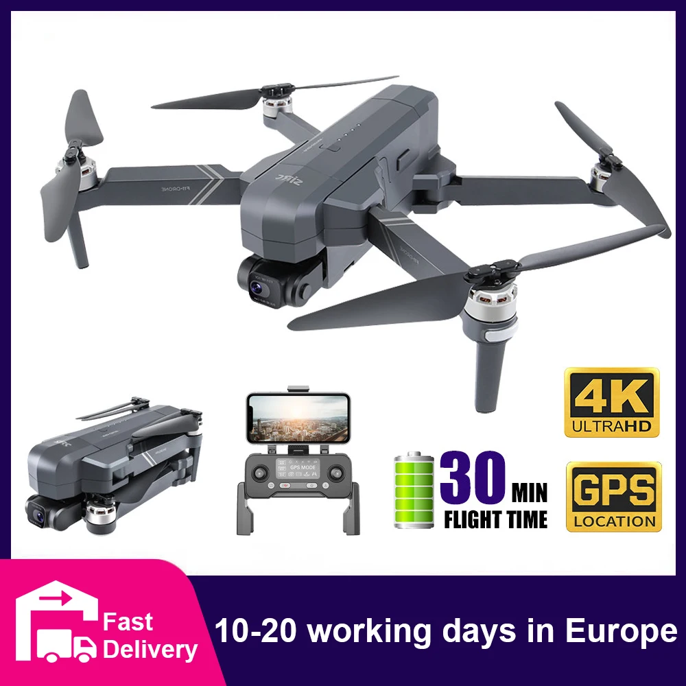 Профессиональный Дрон SJRC F11 Pro 4K с 2-осевой шарнирной HD-камерой GPS дроны FPV