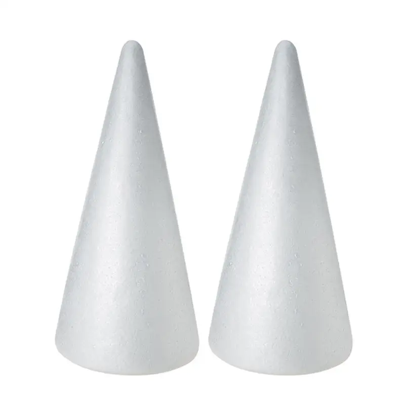 

2/5/6/10/12 pcs Kids DIY Craft Cone Accessories Christmas Cone Party Holiday DIY Decorations Handmade White Solid Foam Cone