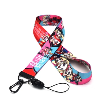 

30pcs/lot Harley Quinn Lanyards Creative Mobile Phone Hang Rope for Key Strap USB Badge Holder DIY Customized Neck Strap D153