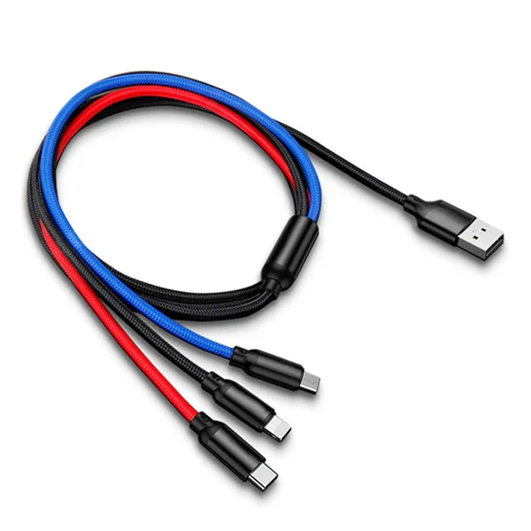 Hot 3in1 USB Type C Micro fast USB Cable Type-c for iPhone XR XS Max X 8 7 Charger Cable 0.35M 2A Fast Charging USB C Cable - Цвет: Colour