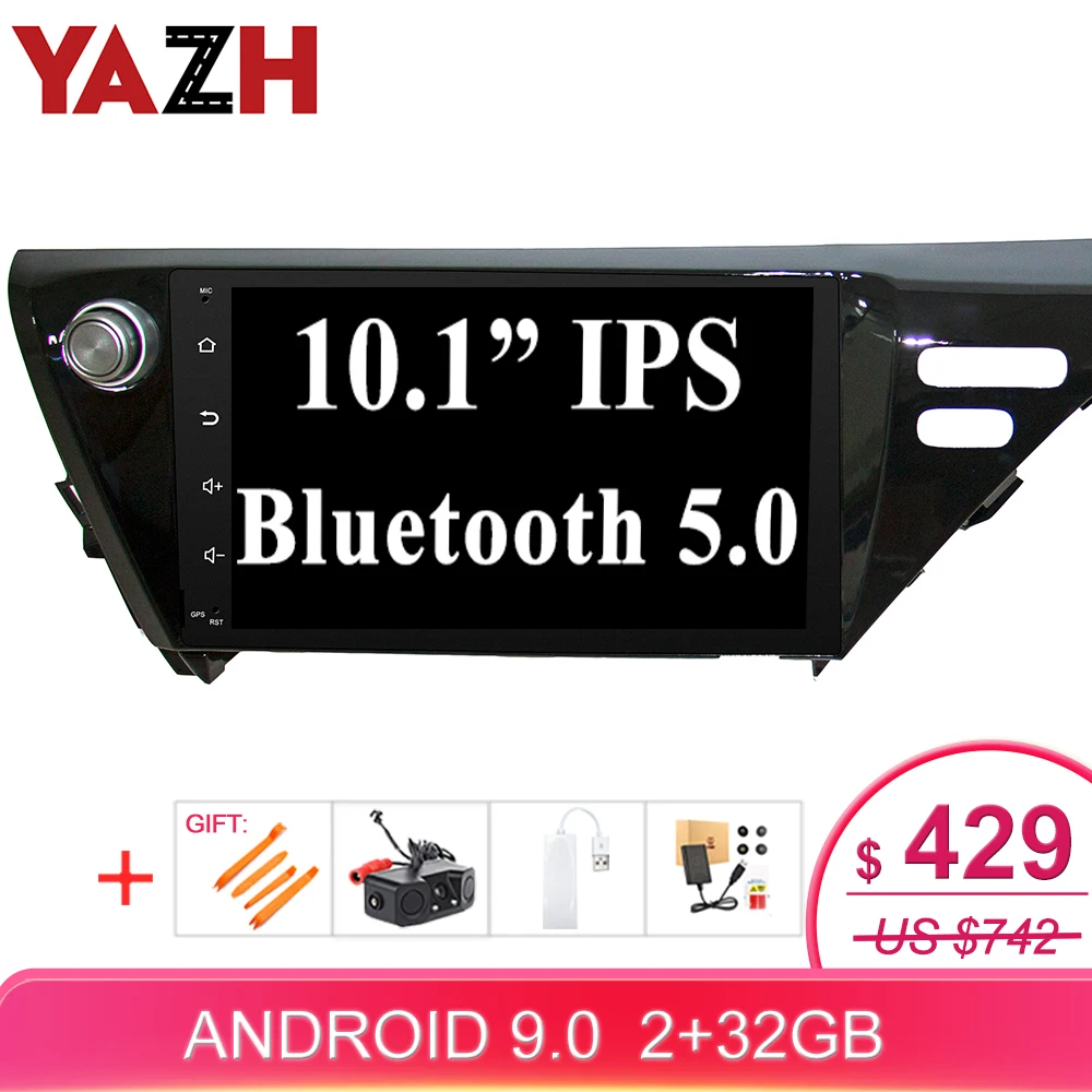YAZH Android 9,0 Pie Автомобильный gps Navi мультимедиа для Toyota Camry(Израиль/Средний Восток) с 10,1 ''ips Bluetooth 5,0