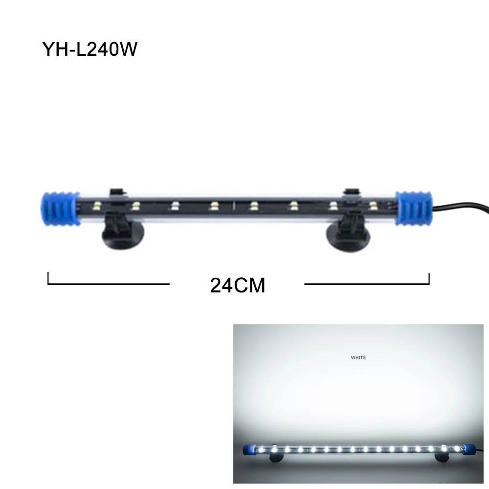 YH-L240W 24-54 см аквариумная лампа погружной светильник для аквариума Водонепроницаемая подводная светодиодная подсветка аквариумное освещение - Цвет: YH-L240W