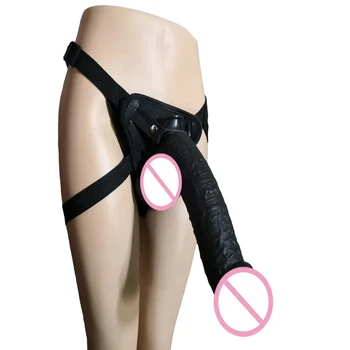 strap on dildo silicone huge realistic penis on strap leather belt adjustable sex toys suction cup lesbian masturbate sex shop 2