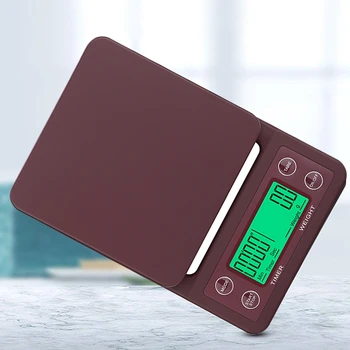 

5Kg/0.1G Backlight Battery Powered with Timer Mini Drip Baking Table Multiple Units Scale Electronic Coffee LCD Display